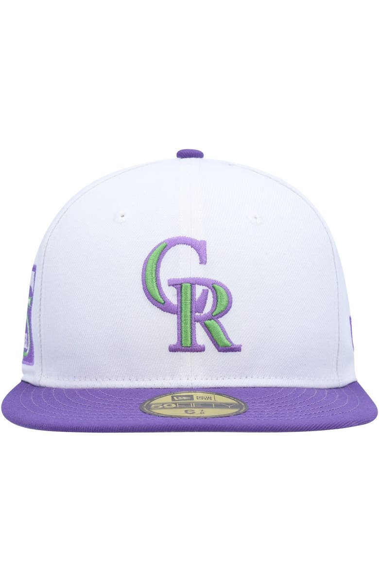 New Era Men's New Era White Colorado Rockies 25th Anniversary Side Patch 59FIFTY Fitted Hat, Alternate, color, 