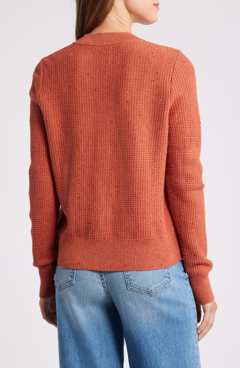NIC+ZOE Vital Tweed Waffle Stitch Cardigan, Alternate, color, Spice Mix