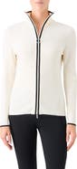 Akris punto Stretch Virgin Wool Zip Cardigan