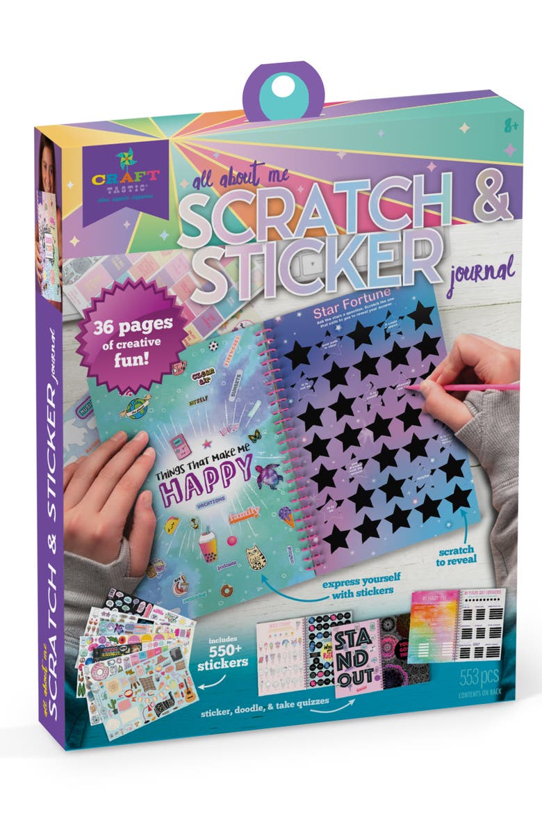 Ann Williams Craft-Tastic All About Me Scratch & Sticker Activity Journal Kit, Alternate, color,