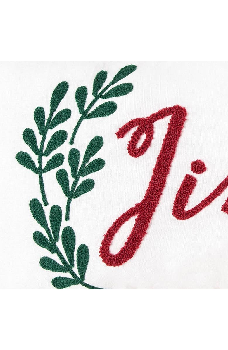 C&F Home Jingle Sprig Chainstitch Christmas Throw Pillow, 18" x 18", Alternate, color, Red