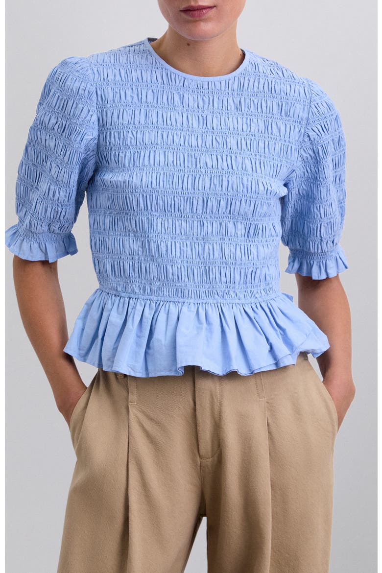 Smock Sleeve Top, Main, color, Blue