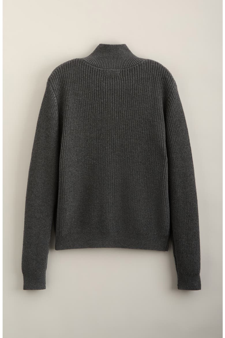 Kids' Ribbed Full Zip Cardigan, Alternate, color, GREY DARK HEATHER