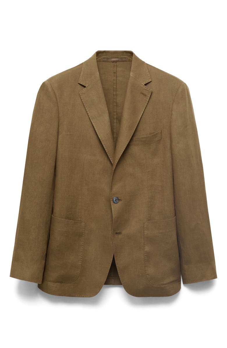 MANGO Salerno Linen Sport Coat, Alternate, color, Khaki
