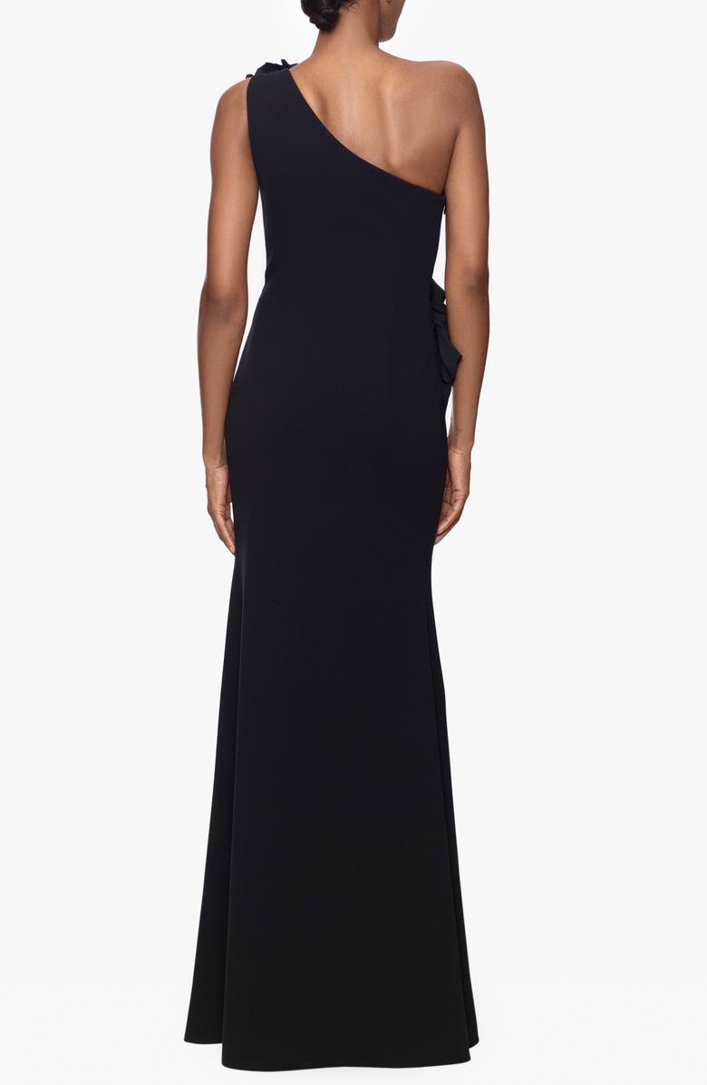 Betsy & Adam Rosette One-Shoulder Trumpet Gown, Alternate, color, 