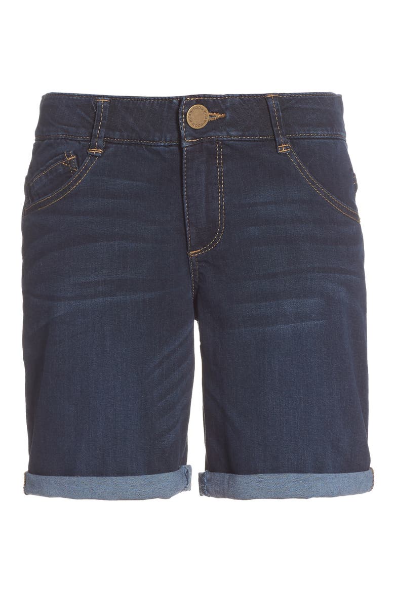 'Ab'Solution Cuff Denim Shorts (Nordstrom Exclusive), Alternate, color, INDIGO