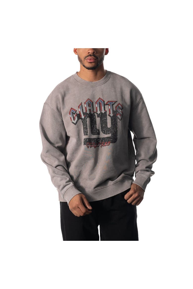 Unisex The Wild Collective Gray New York Giants Distressed Pullover Sweatshirt, Main, color, Gray