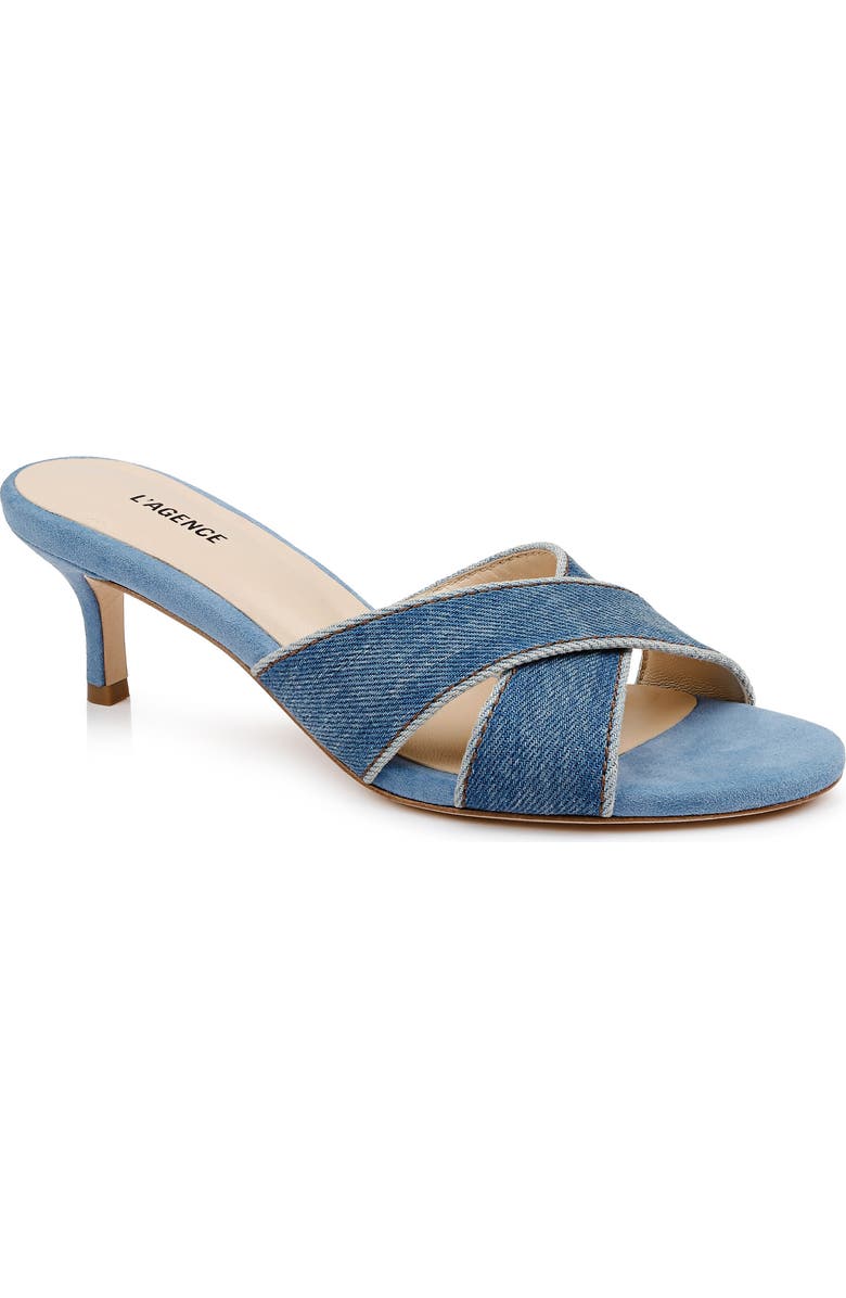 L'AGENCE Aveline Slide Sandal, Main, color, Light Denim