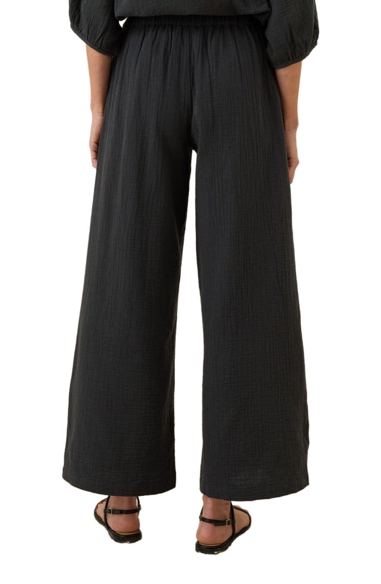 Pact Organic Cotton Coastal Double Gauze Split Hem Pant, Alternate, color, Black