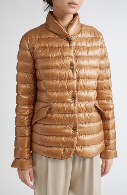 Herno Fitted Quilted Down Puffer Jacket In Brown