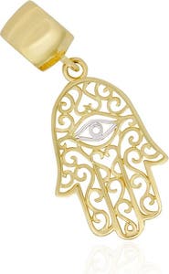 The Lovery Fine Jewelry Gold Lace Hamsa Charm