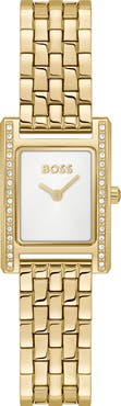 BOSS Lucy Precious Rectangular Watch, 18.5mm