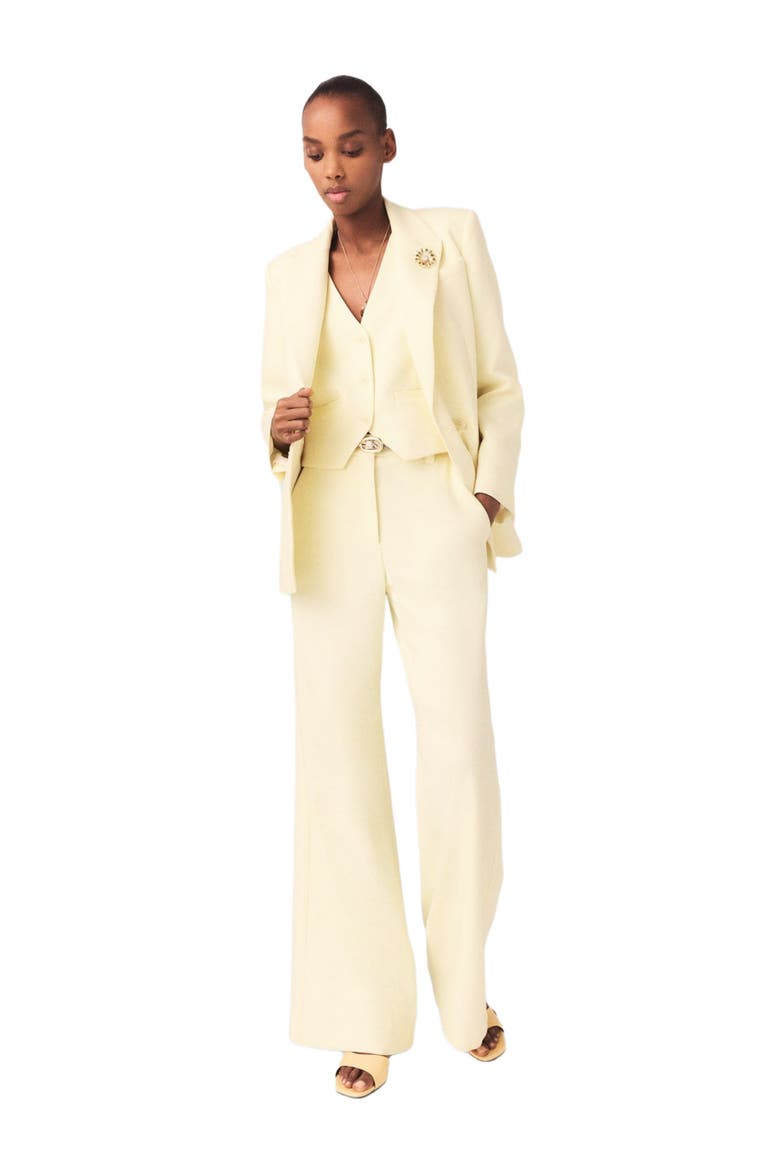 Double-breasted suit jacket, Alternate, color, Pale yellow