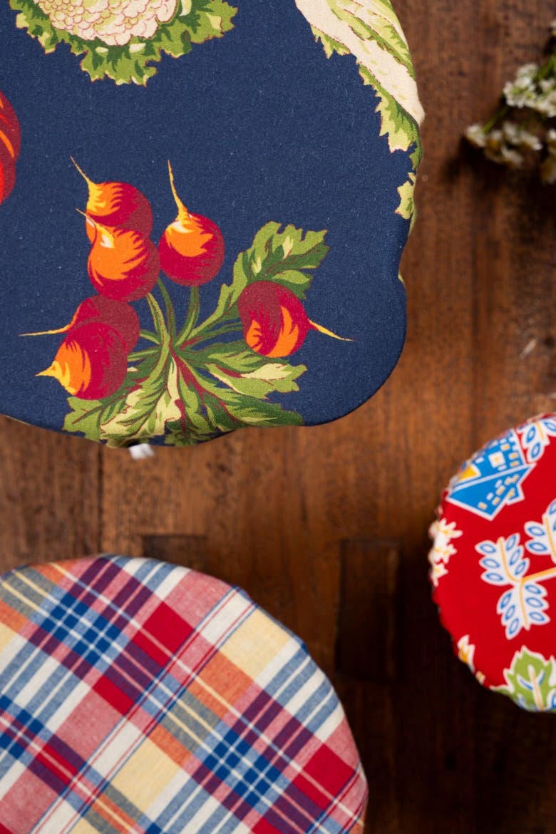 Farm Fresh Bowl Covers, Set of 3, Alternate, color, Navy