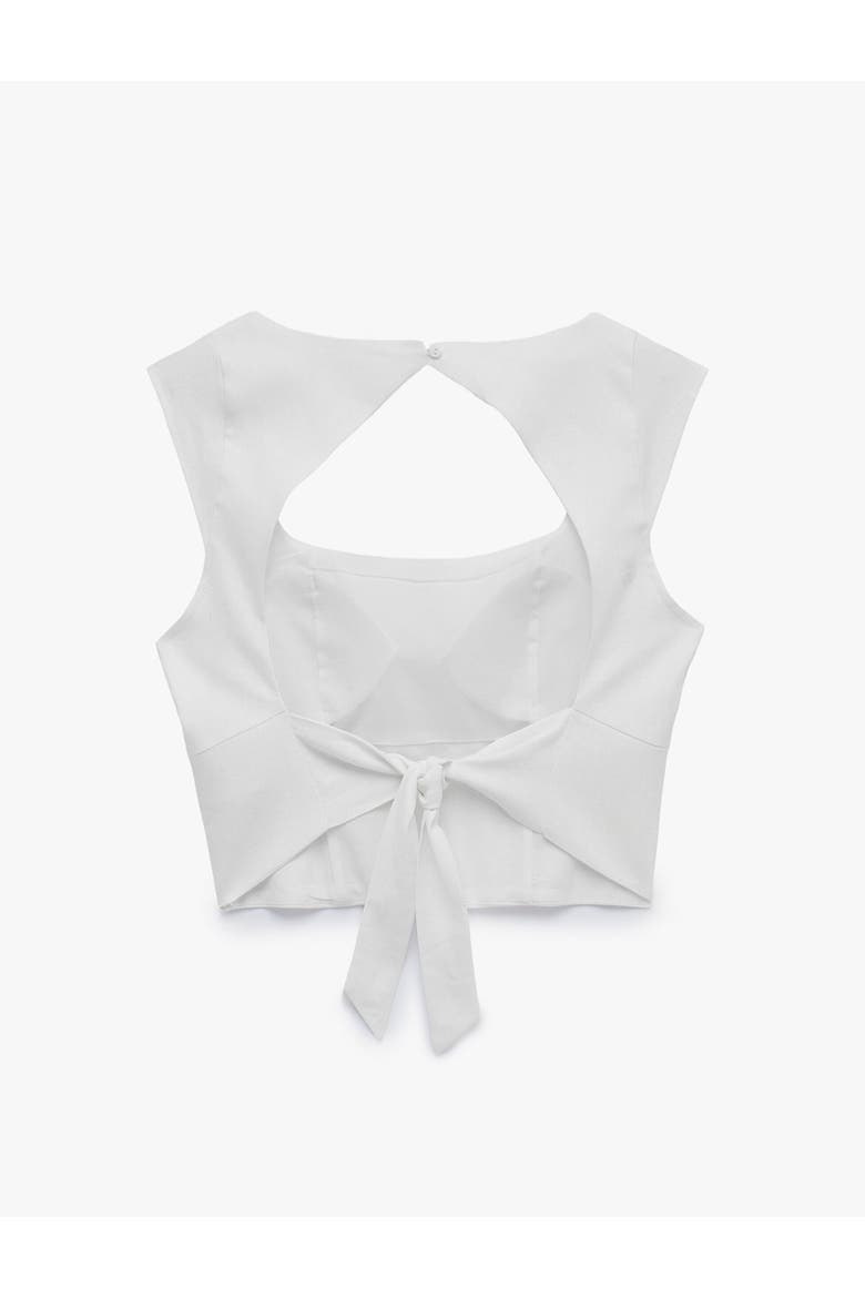 Slim Fit Sleeveless Crop Blouse, Alternate, color, WHITE