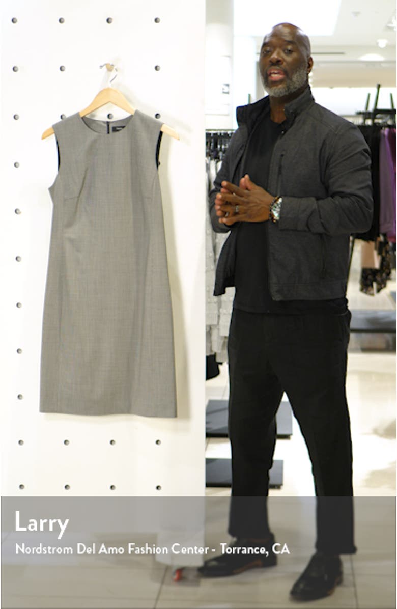 Sleeveless Seam Fitted Stretch Wool Dress, sales video thumbnail