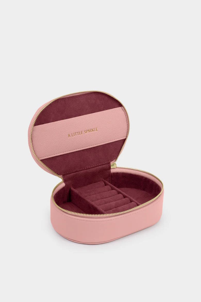 Oval Jewelry Box 'A Little Sparkle' in Pink, Alternate, color, Pink