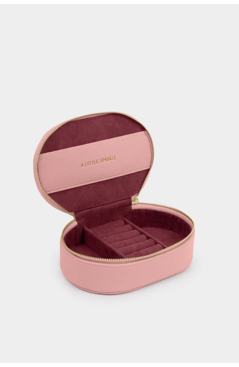 Katie Loxton Oval Jewelry Box 'A Little Sparkle' in Pink, Alternate, color, Pink