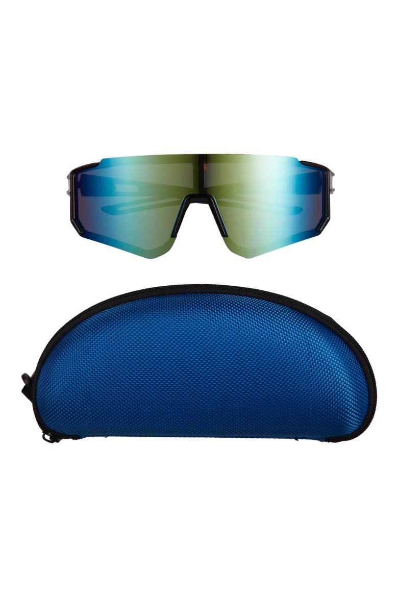 Kids' Shield Sunglasses & Case Set, Main, color, BLUE CMBO