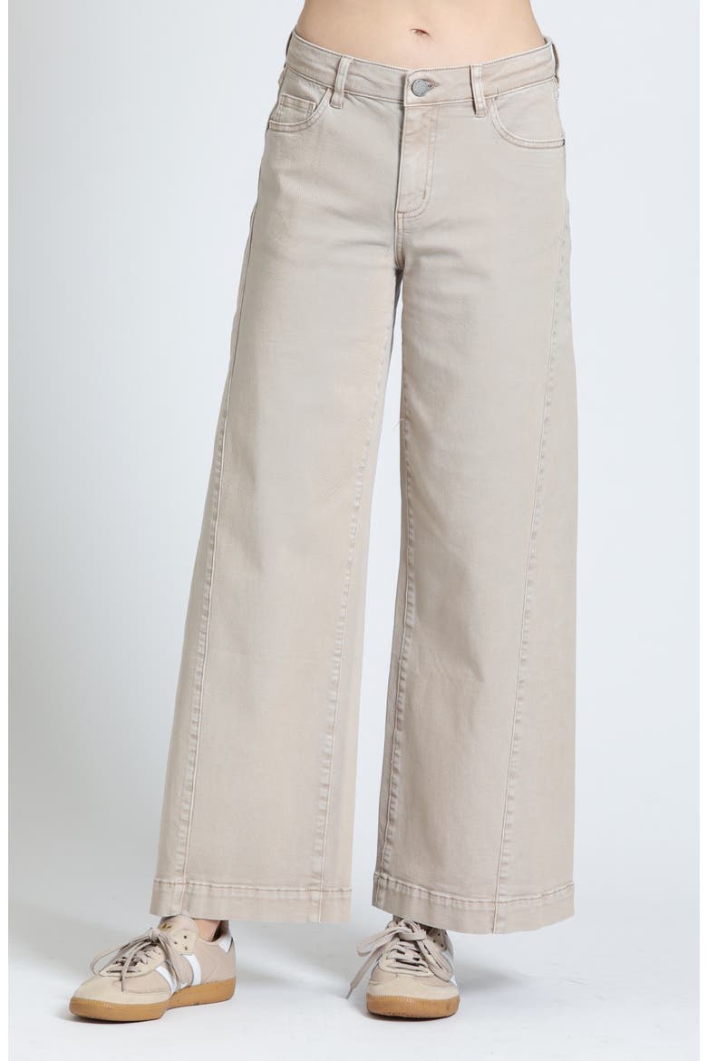 Godet Wide Leg Jeans, Main, color, ANTIQUE BEIGE