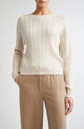 Max Mara Studio Ussuri Embellished Cable Wool Sweater