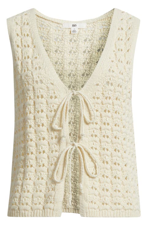 Tie Front Sweater Vest