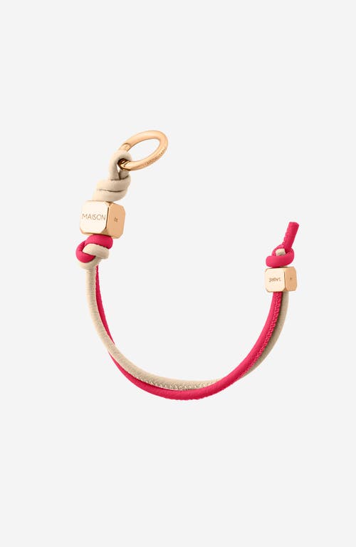 Maison De Sabre Maison De Sabré Leather Wristlet Charm In Saharan Fuchsia