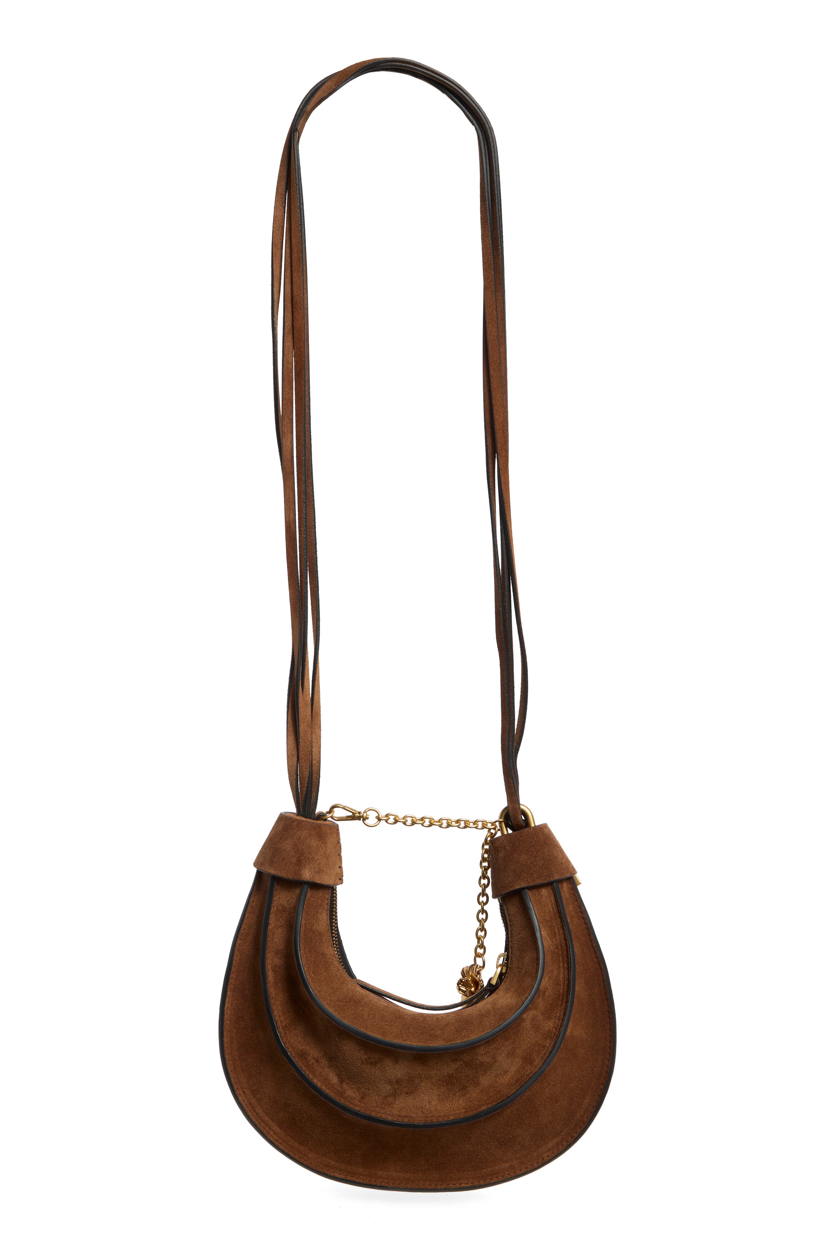 Small Banana Leather Hobo Bag, Alternate, color, NEW WALNUT
