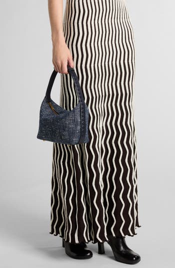 Bottega Veneta Mini Wallace Denim Bouclé Shoulder Bag Bottega Veneta Mini Wallace Denim Bouclé Shoulder Bag