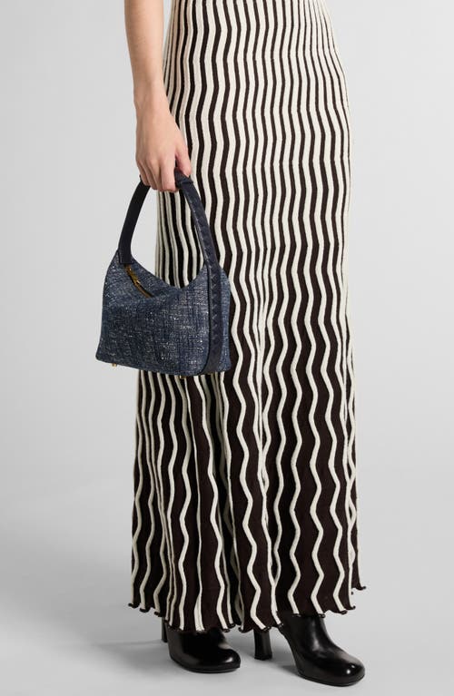 BOTTEGA VENETA BOTTEGA VENETA MINI WALLACE DENIM BOUCLÉ SHOULDER BAG 