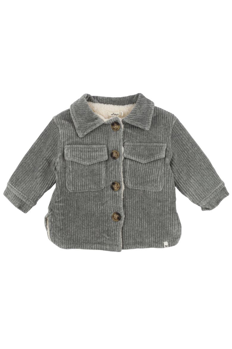 Corduroy with Snowdrift Shacket, Main, color, Heather Grey