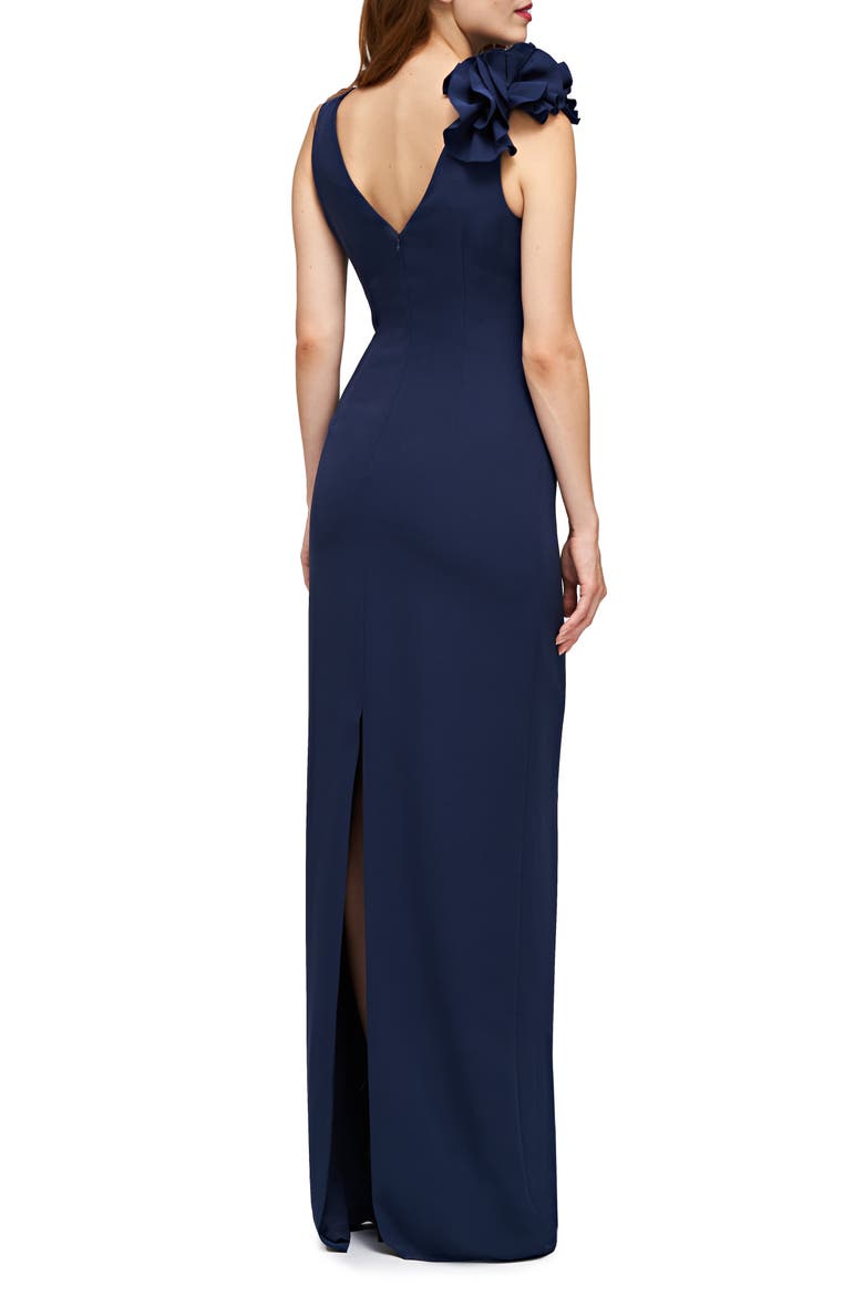 Anais Sleeveless Column Gown, Alternate, color, DEEP NAVY