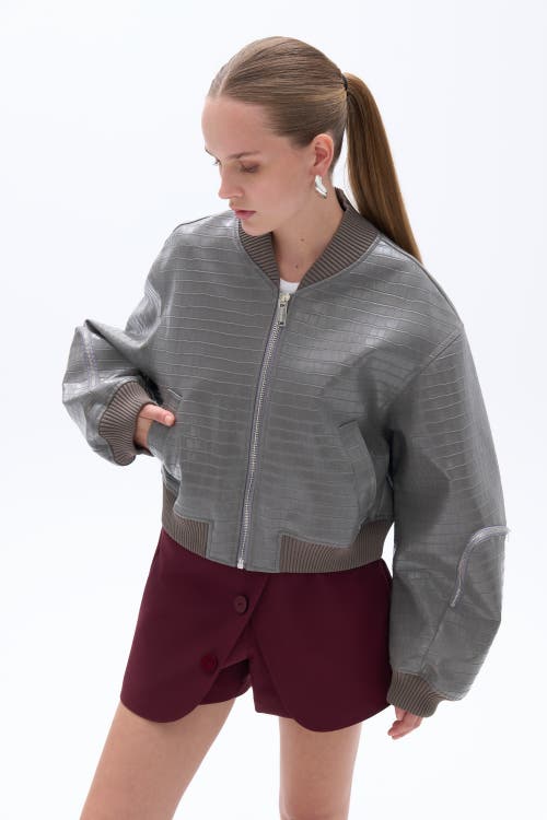 NOCTURNE NOCTURNE FAUX LEATHER BOMBER JACKET