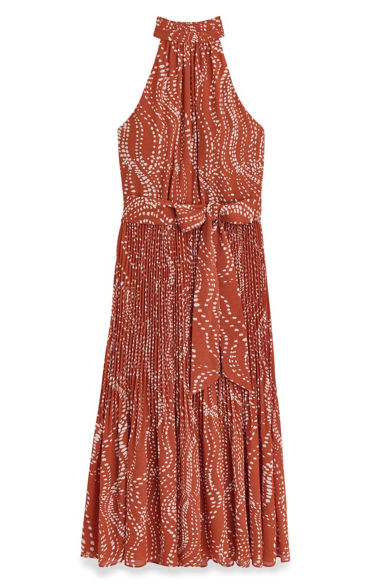 Donna Karan New York Pleated Halter Neck Dress, Alternate, color, 