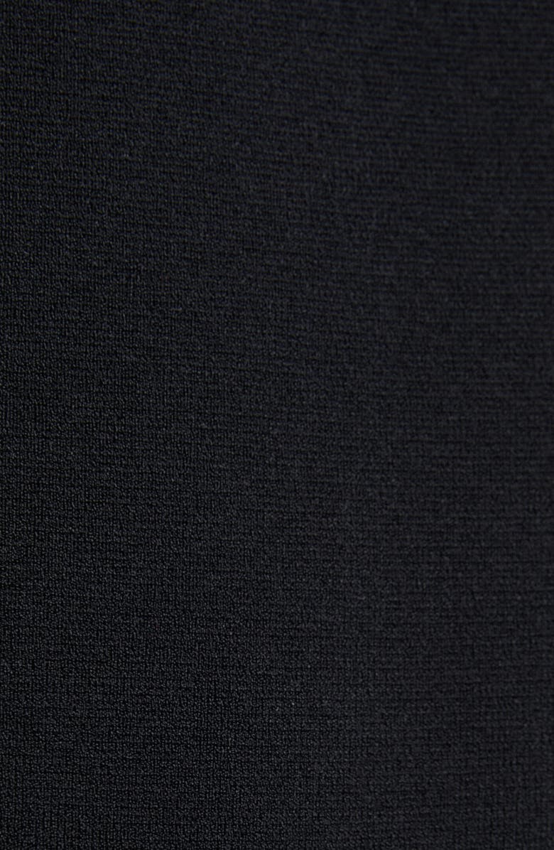 Valentino Feather Trim Long Sleeve Sweater Minidress, Alternate, color, Black