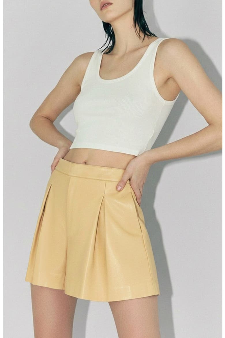Willow Leather Skorts, Main, color, BUTTER