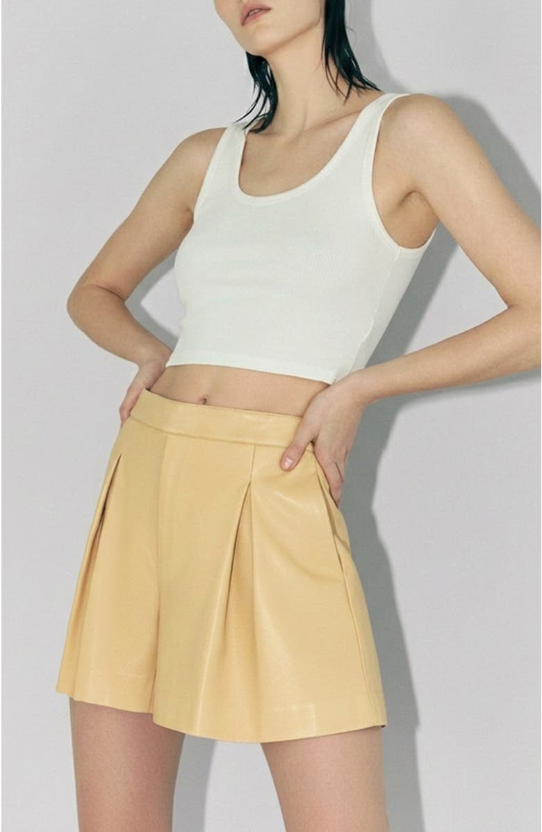 AS by DF Willow Leather Skorts, Main, color, Butter