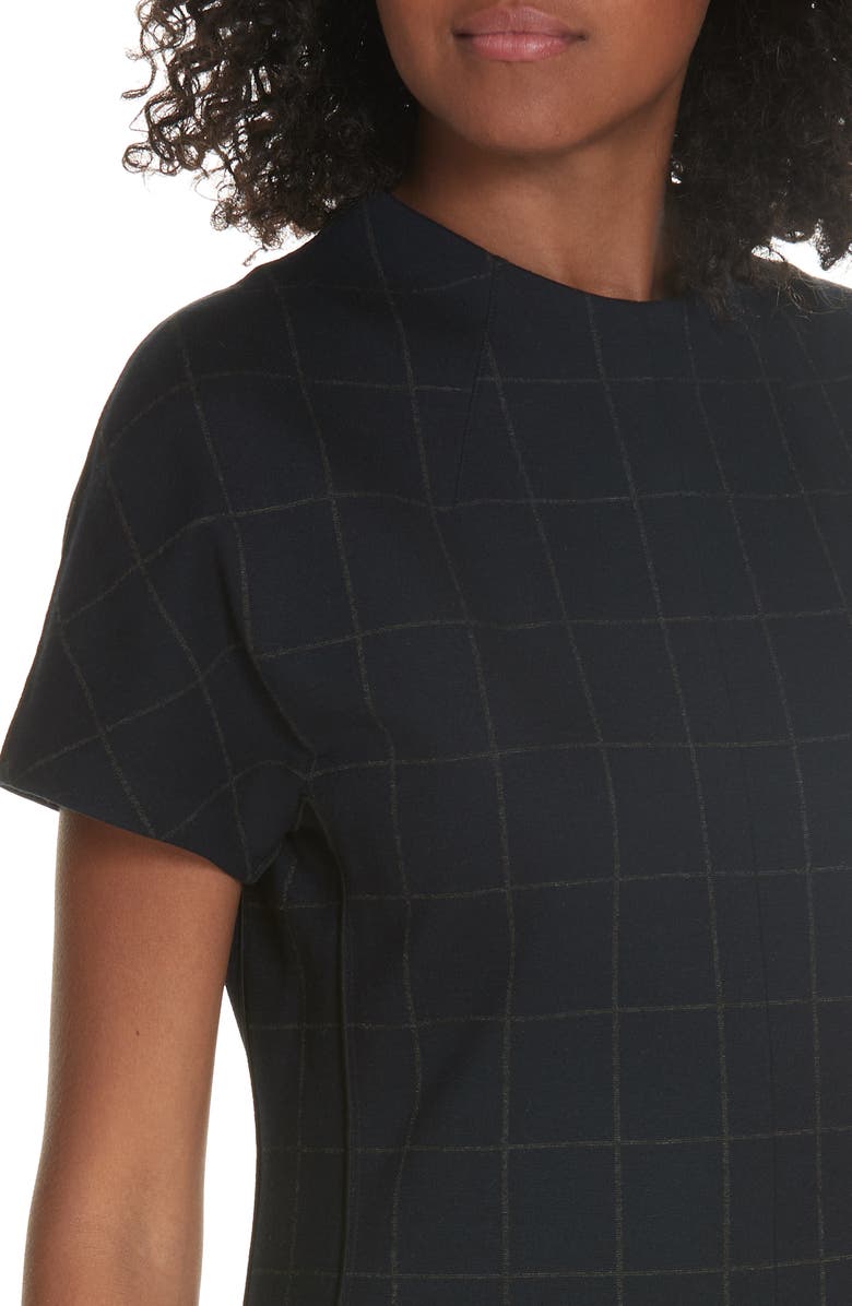 Theory Windowpane Knit A-Line Dress, Alternate, color, 