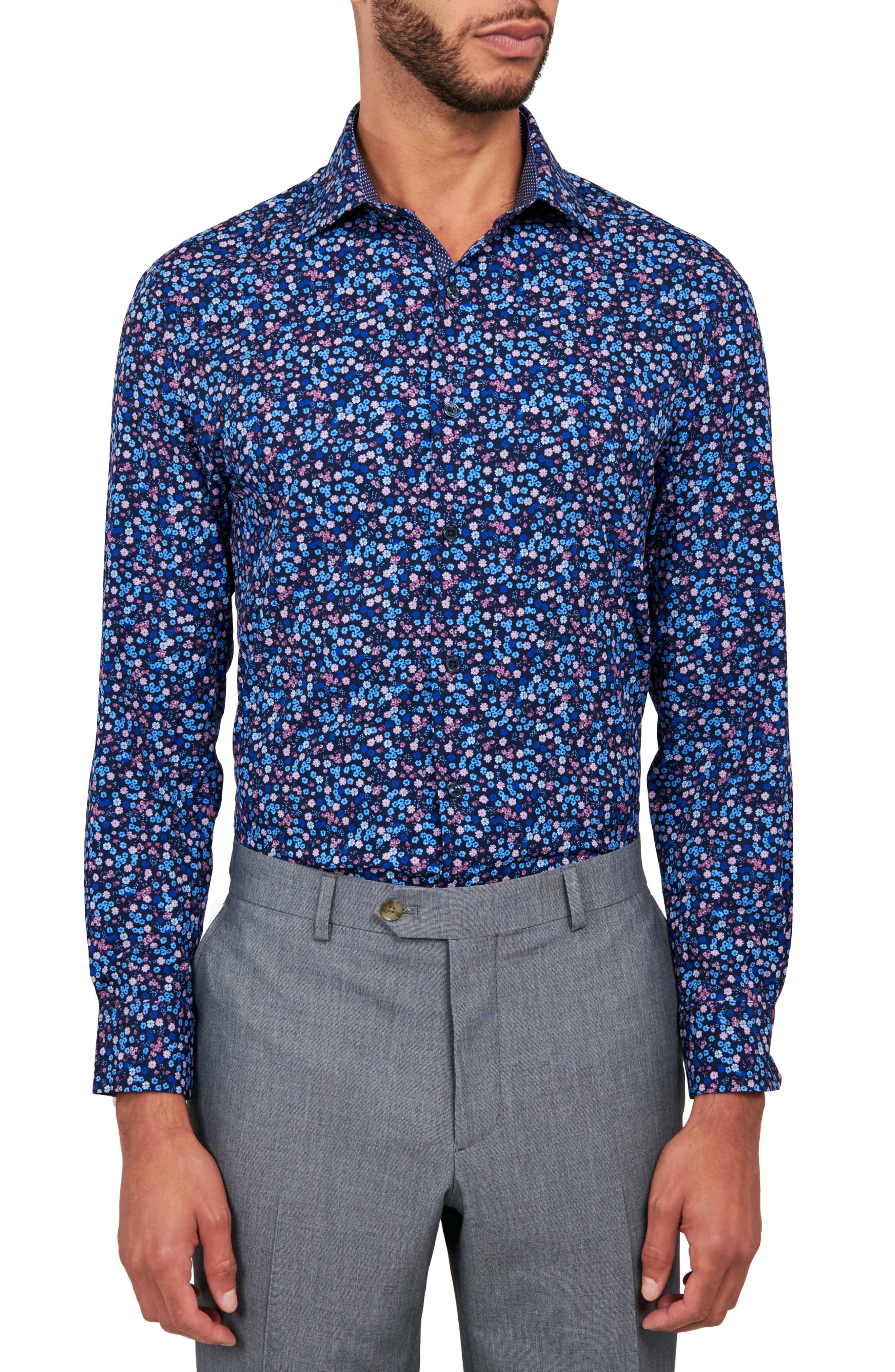Liberty Floral Print Stretch Performance Dress Shirt