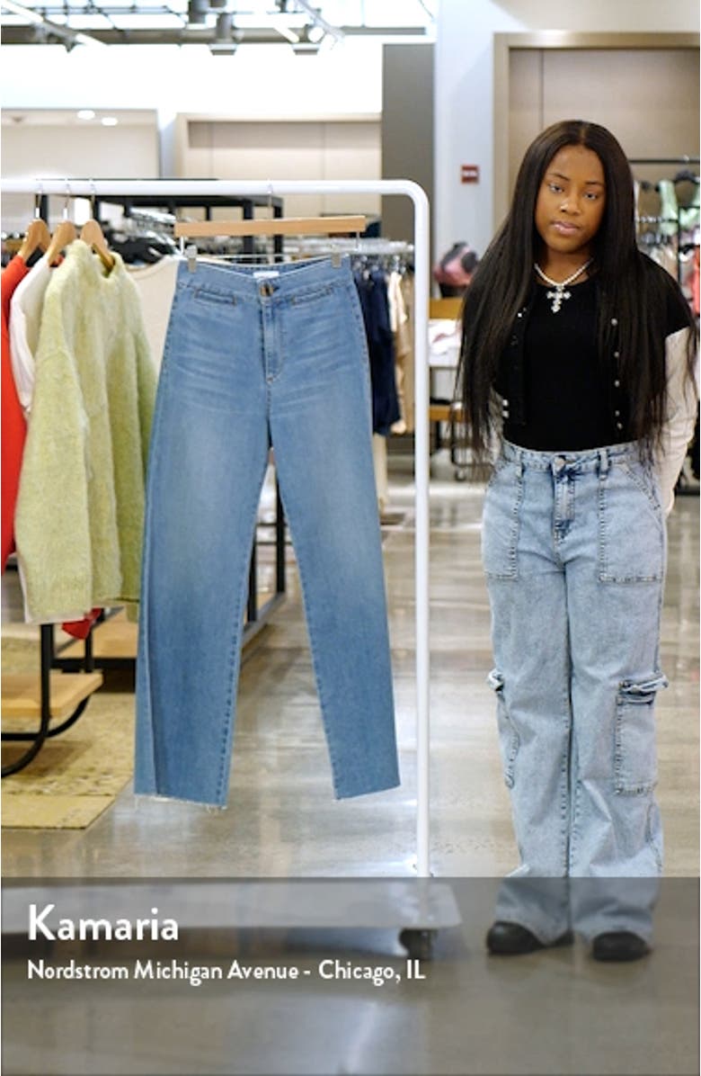 Brighton High Waist Raw Hem Wide Leg Jeans, sales video thumbnail