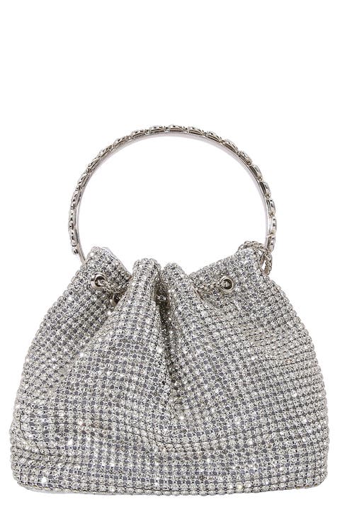 Rhinestone Ring Handle Bag