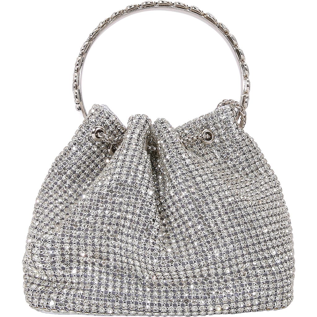 Berness Rhinestone Ring Handle Bag In Silver