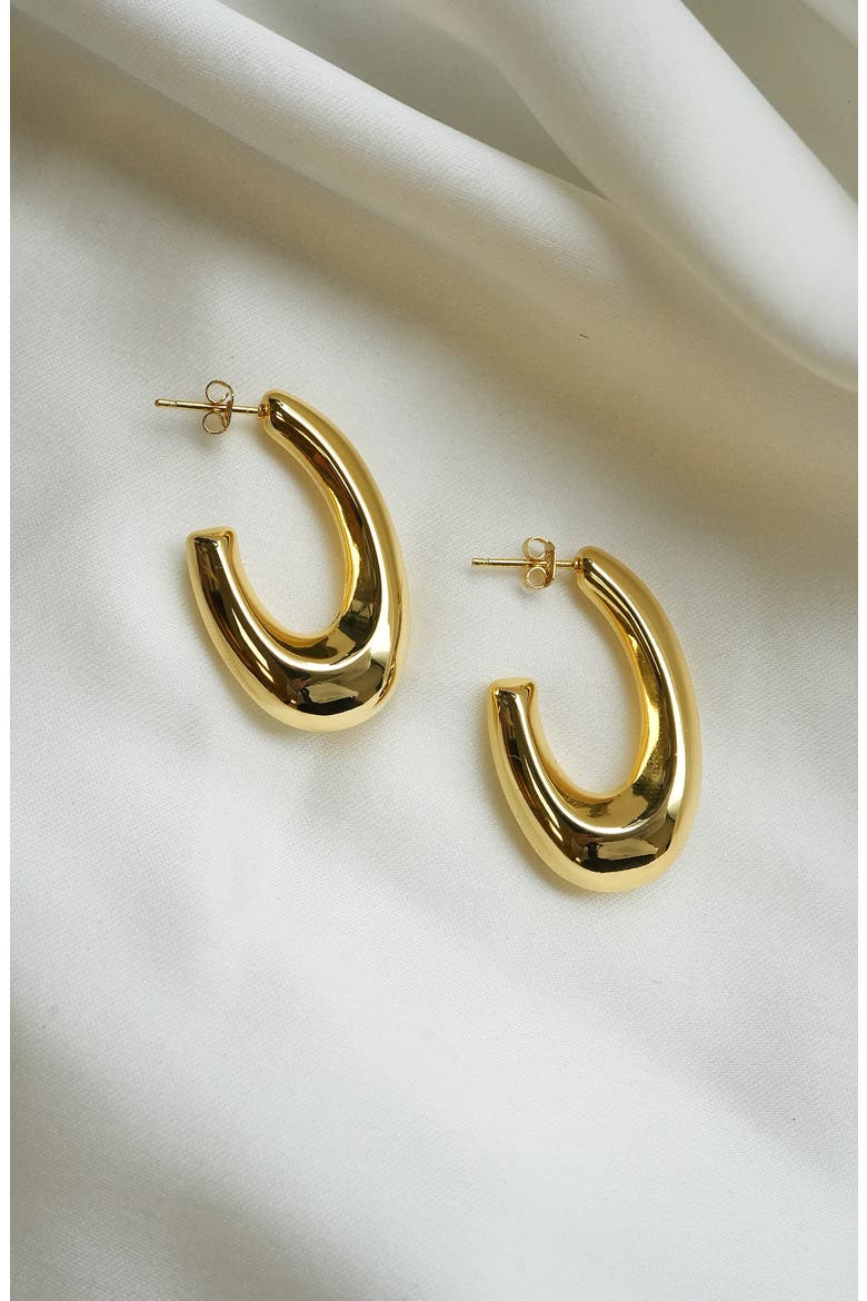 Graduated Oval Hook Hoop Earrings, Alternate, color, GOLD