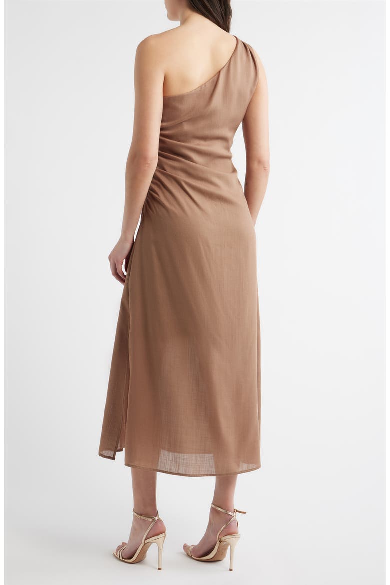 One-Shoulder Dress, Alternate, color, MOCHA
