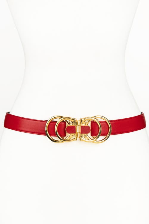 Raina Belts Rocky Buckle Leather Belt In Red