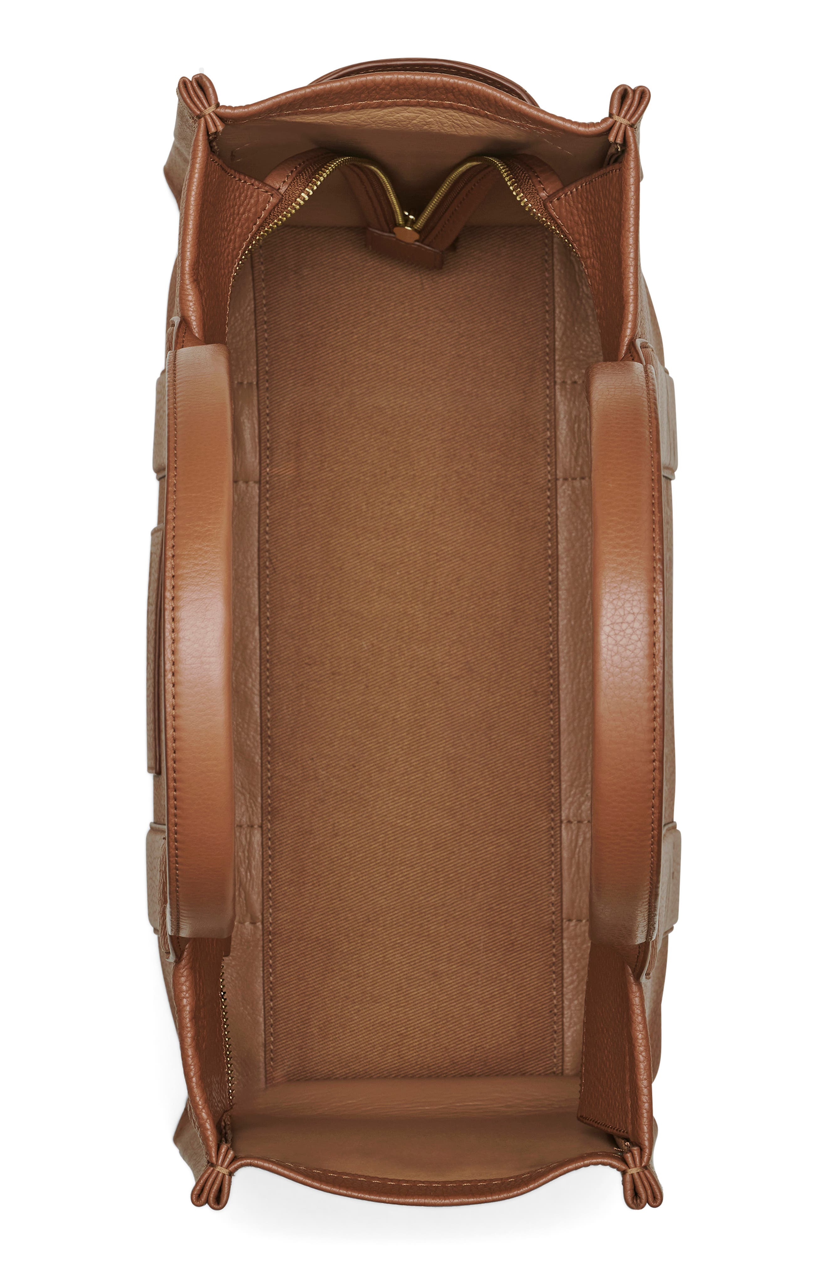 The Large Leather Tote Bag, Alternate, color, ARGAN OIL