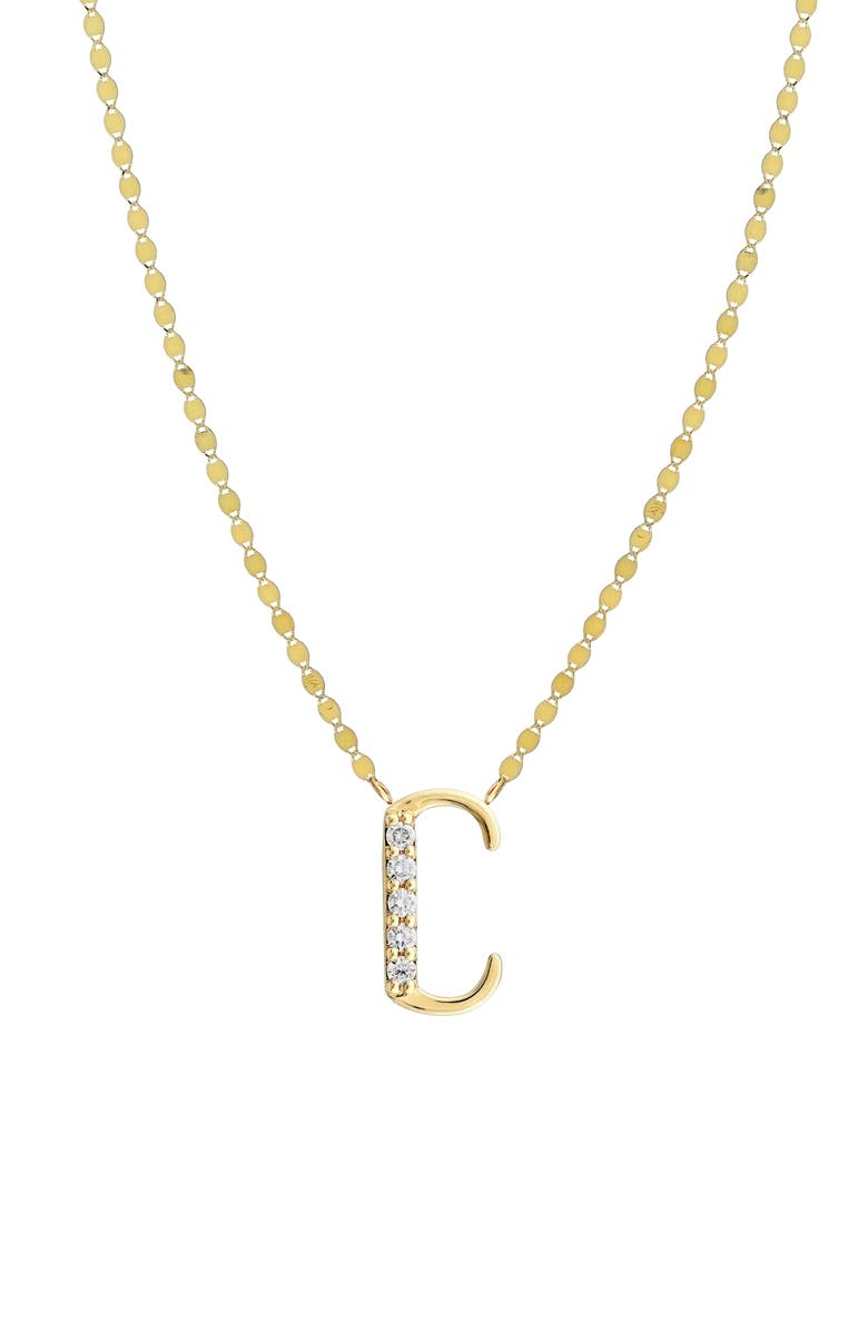 LANA 14K Gold Initial Pendant Necklace, Main, color, Yellow Gold-C