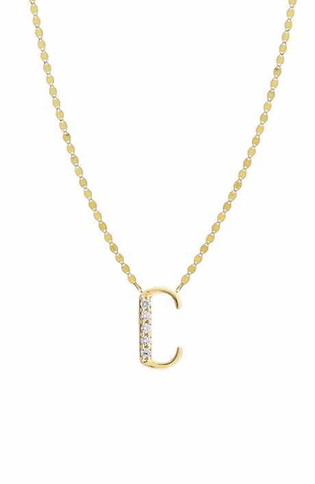 LANA 14K Gold Initial Pendant Necklace