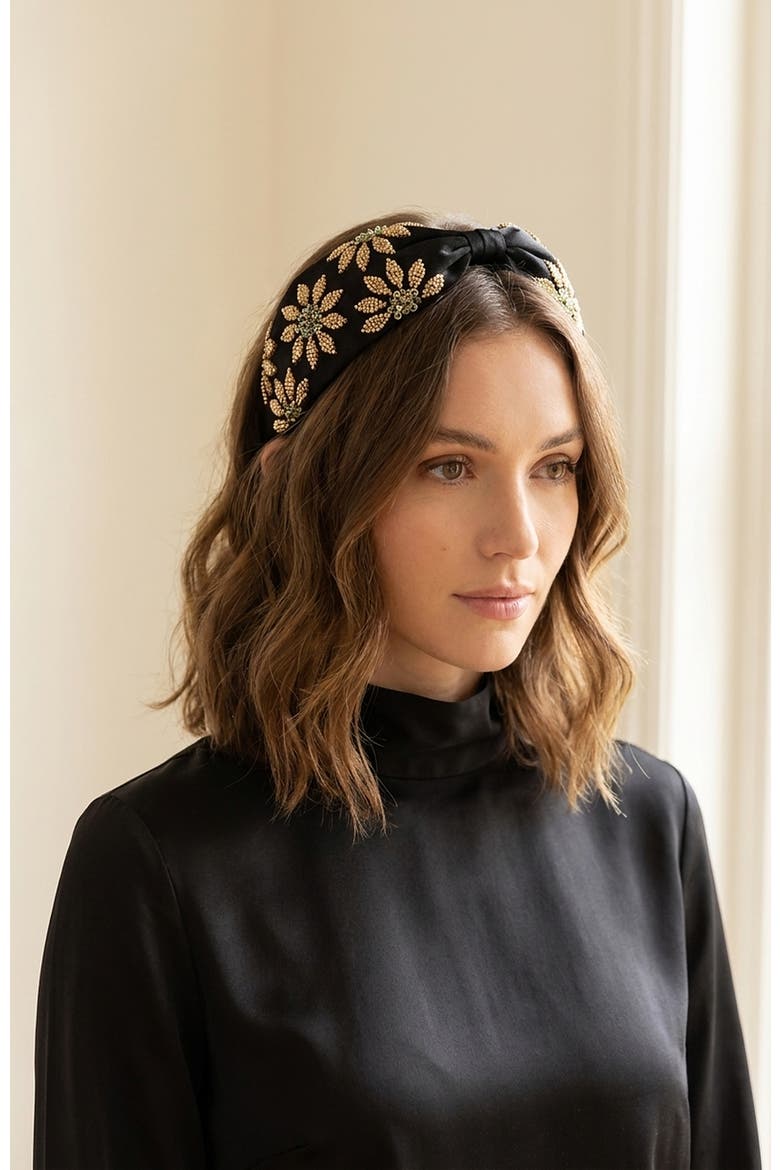 Midnight Marigold Headband, Alternate, color, Black