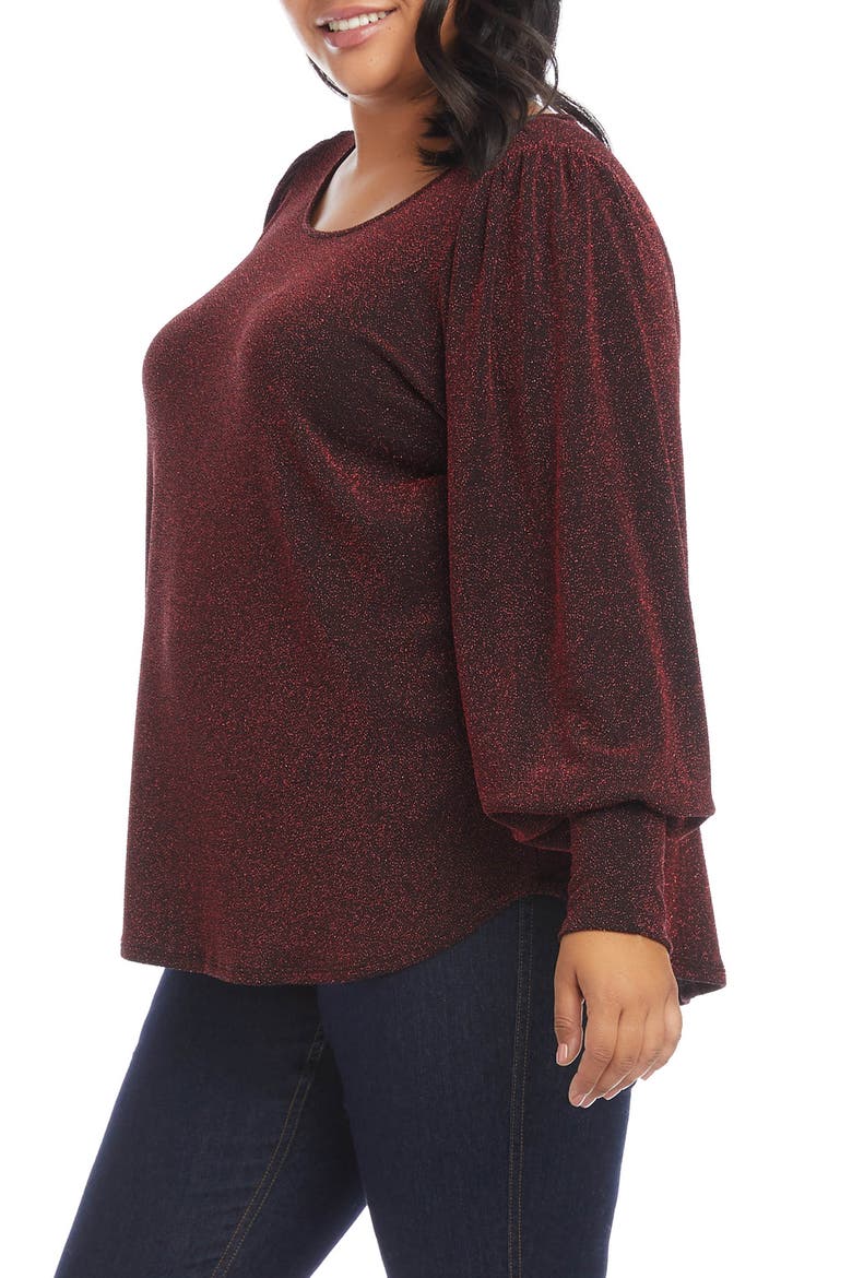 Blouson Sleeve Top, Alternate, color, RED